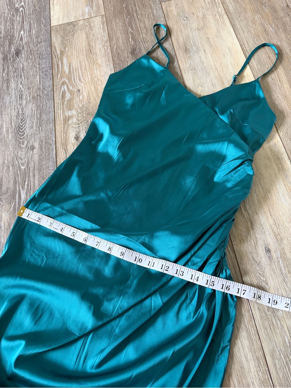 Forever 21 Teal Satin Slip Maxi Dress - Picture 10 of 12